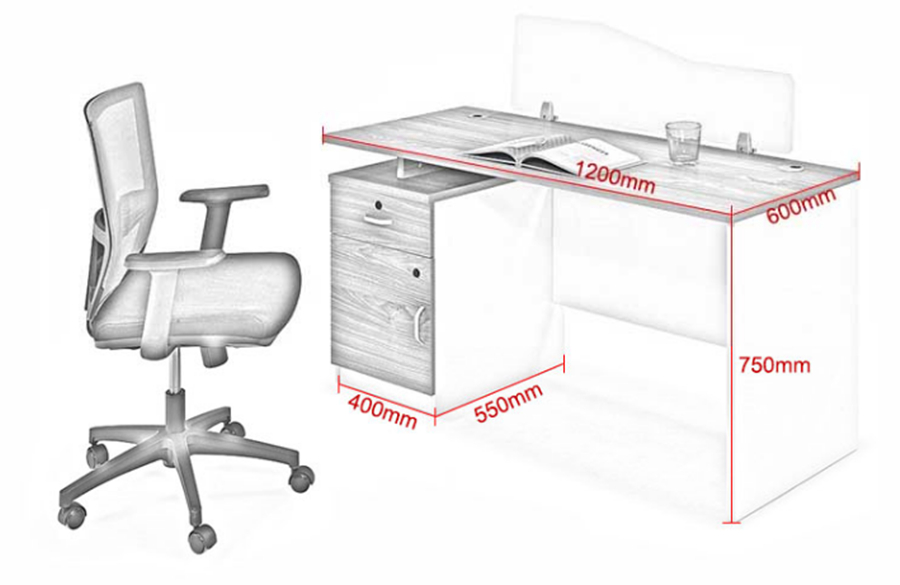 電腦辦公桌尺寸圖